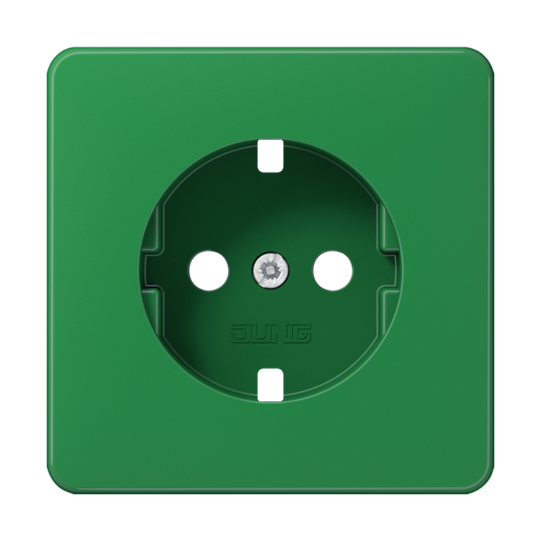 Zentralplatte für SCHUKO® Steckdosen mit Schriftfeld, Serie CD, grün (für SV) image 1