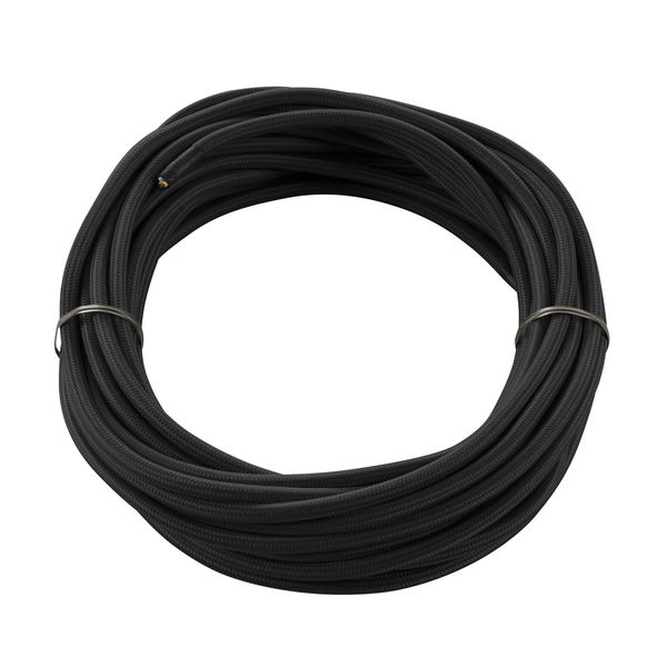 Textile cable tripolar, 10m, black image 1