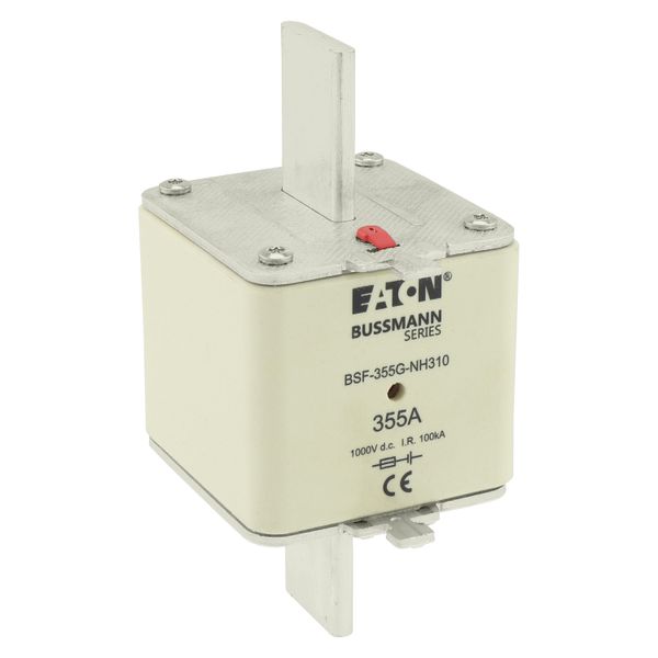 Fuse-link, high speed, 355 A, DC 1000 V, NH3, 71 x 76 x 150 mm, gBat, IEC, blade connection image 21