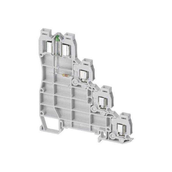 D1/5,C4,ADO,L, SENSOR, TERMINAL BLOCK, 4 WIRE, GREEN BIDIRECTIONAL, LED 24 V DC, GREY image 1