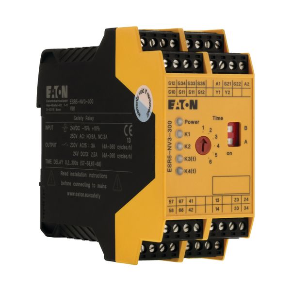 Safety relays for emergency stop/protective door/light curtain monitoring, 24VDC, off-delayed, 0-300 sec. image 11