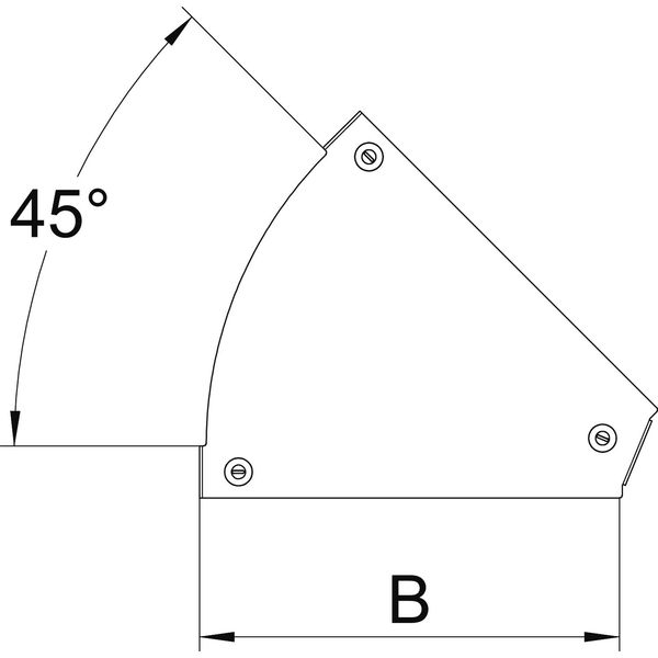 DFBM 45 400 FS 45° bend cover for bend RBM 45 400 B=400mm image 2