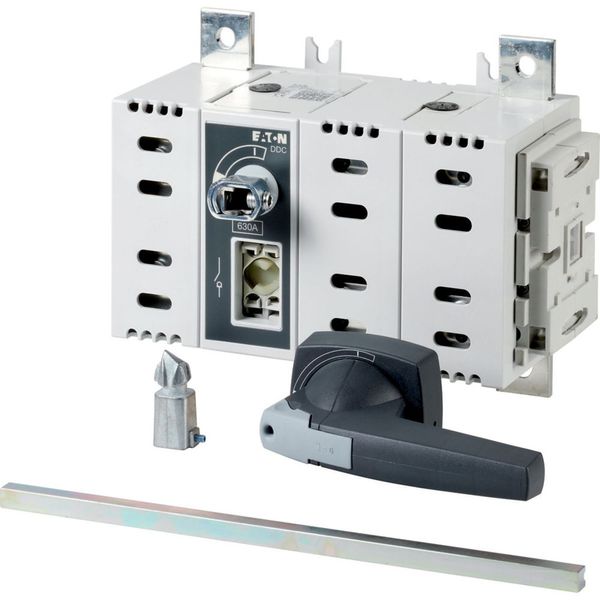 DC switch disconnector, 630 A, 2 pole, 2 N/O, 2 N/C, with grey knob, rear mounting image 3