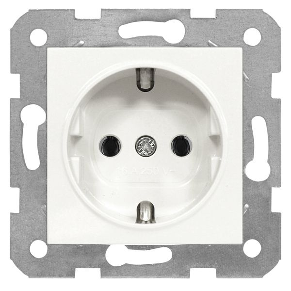 Socket outlet, screw clamps, white image 1