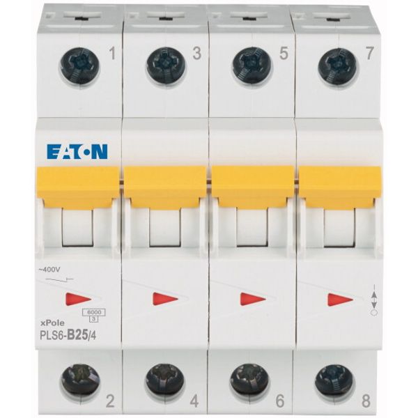 Miniature circuit breaker (MCB), 25 A, 4p, characteristic: B image 2