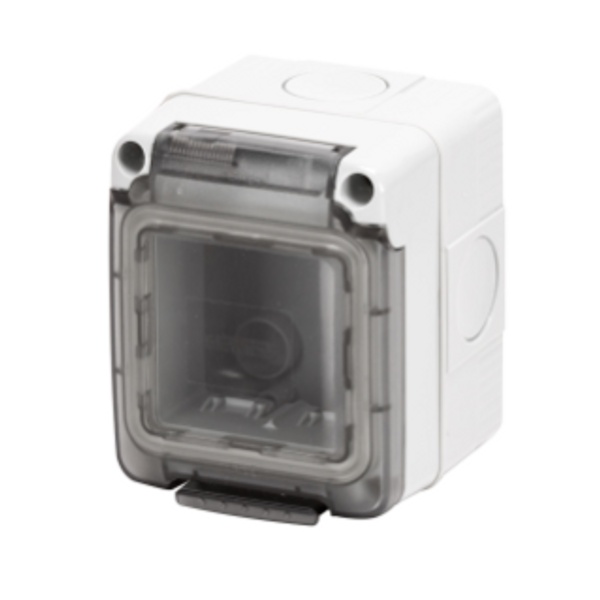 WATERTIGHT ENCLOSURE FOR SYSTEM DEVICES - 2 GANG - GREY RAL 7035 - IP65 image 1