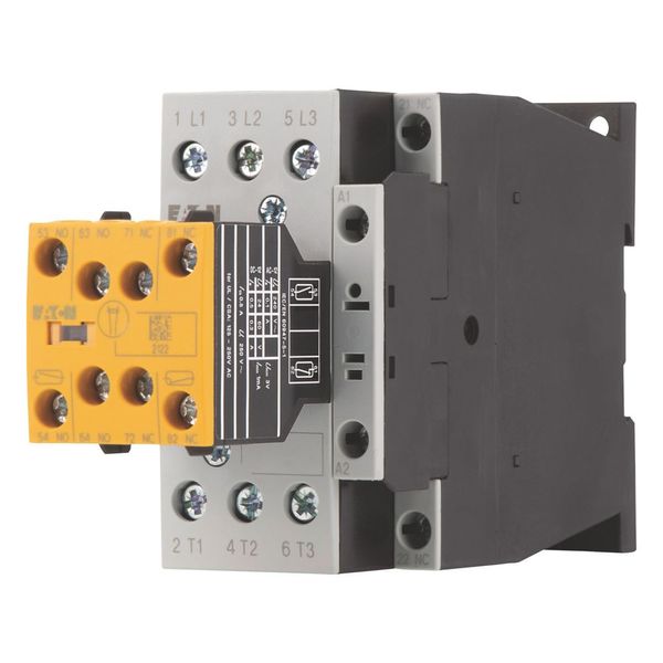 Safety contactor, 380 V 400 V: 11 kW, 2 N/O, 3 NC, RDC 24: 24 - 27 V DC, DC operation, Screw terminals, With mirror contact (not for microswitches). image 12