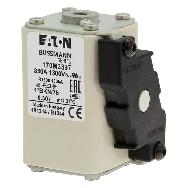 Fuse-link, high speed, 350 A, AC 1250 V, compact size 1, 45 x 59 x 75 mm, aR, IEC, UL, single indicator image 6