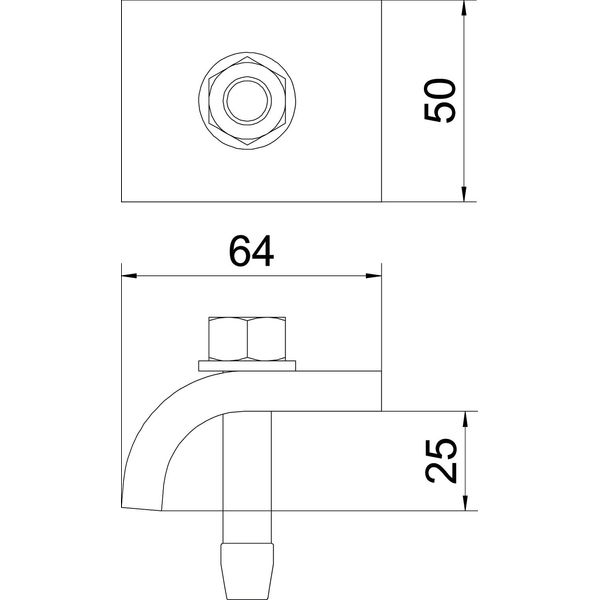 KWH 25 A2 Clamping profile with hook screw, h = 25 mm 60x50 image 2