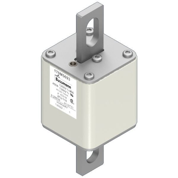 Fuse-link, high speed, 630 A, AC 1250 V, size 2, 61 x 77 x 160 mm, aR, IEC, UL image 2