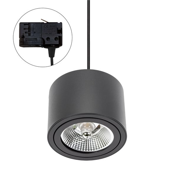 CHLOE AR111 SURFACE MOUNTED GU10 250V IP20 139x100mm BLACK round adjustable TRACK image 6