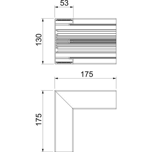GA-IS53130EL Internal corner Aluminium, rigid form 53x130x175 image 2