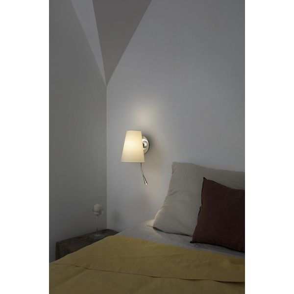 LUPE CHROME WALL LAMP WITH LED READER 1EX27 MAX 20 image 1