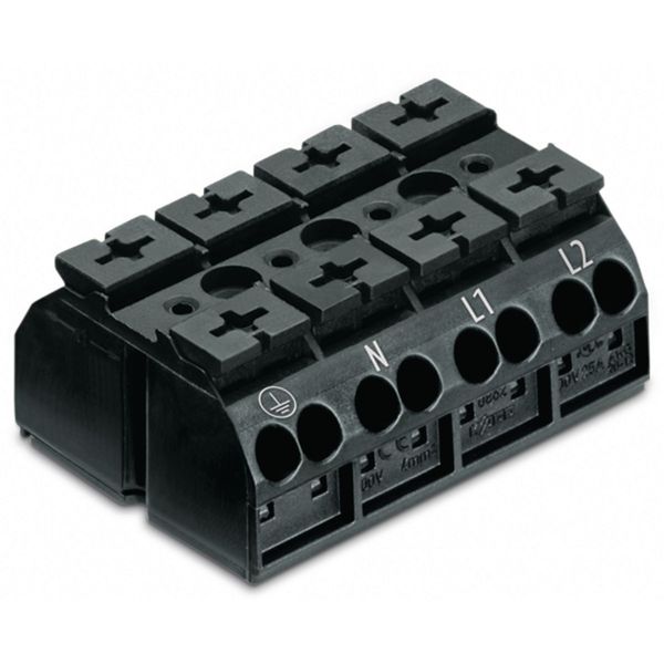 4-conductor chassis-mount terminal strip without ground contact PE-N-L image 1
