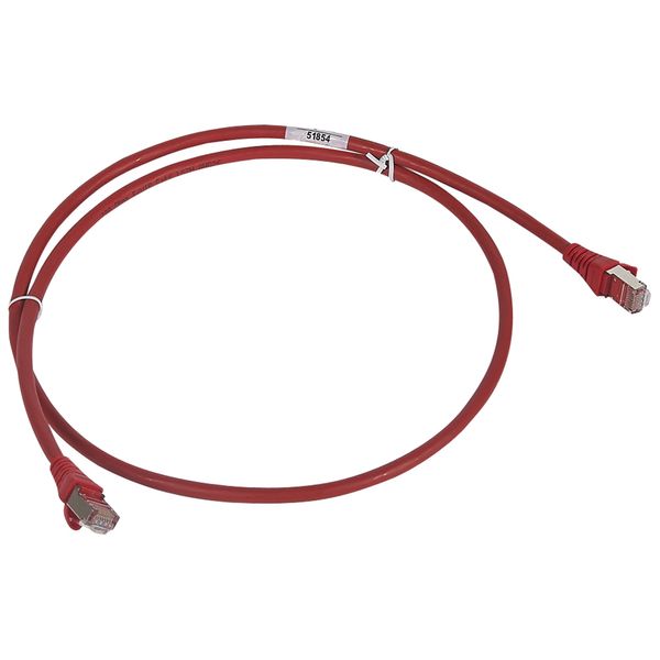 Patch cord RJ45 category 6A S/FTP shielded LSZH red 5 meters image 1