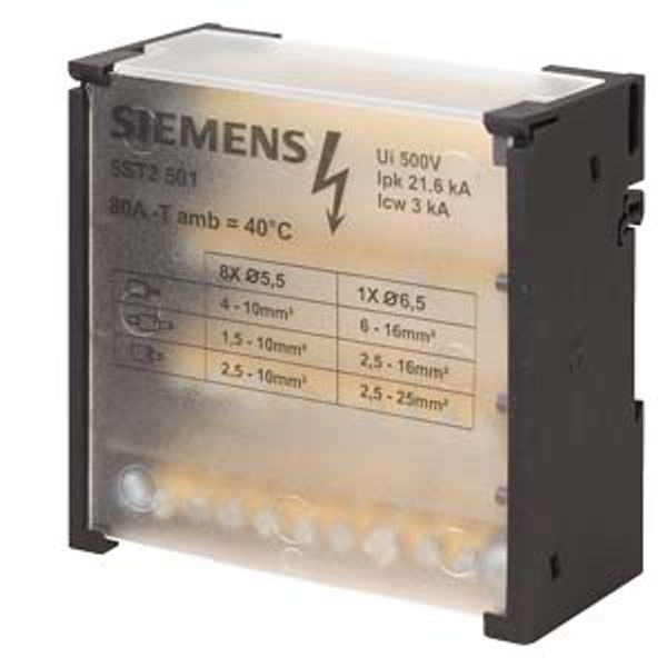 Distribution block 4-pole, 80 A, 50... image 3