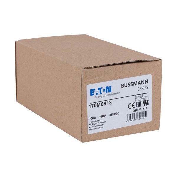 Fuse-link, high speed, 900 A, AC 690 V, size 3, 76 x 92 x 135 mm, aR, IEC, UL image 1