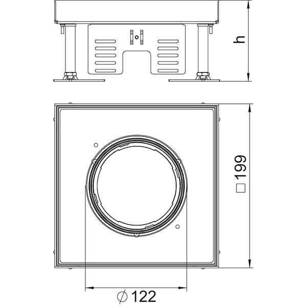 RKFN2 4 VS 25 Square cassette for tube 200x200mm image 2