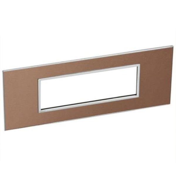 British standard plate Arteor square version 6 modules - brushed metal pink champagne image 1