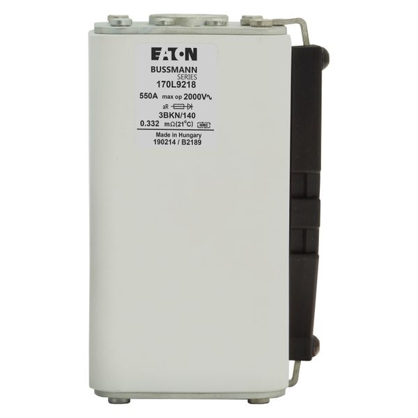 Fuse-link, high speed, 550 A, AC 2000 V, Size 3, 74 x 90 x 143 mm, aR, IEC, single indicator image 22