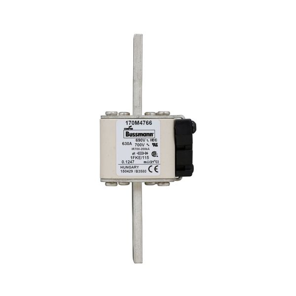 Fuse-link, high speed, 630 A, AC 690 V, size 1, 53 x 69 x 136 mm, aR, IEC, UL, single indicator image 5