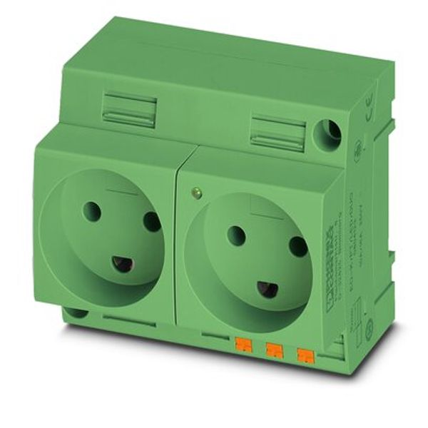 EO-K/PT/LED/DUO/GN - Double socket image 1