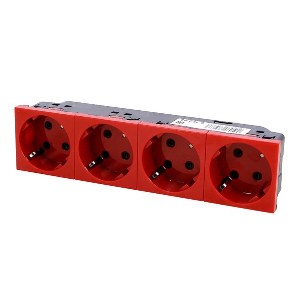 Multi-support multiple socket Mosaic - 4 x 2P+E automatic term. - tamperproof image 4