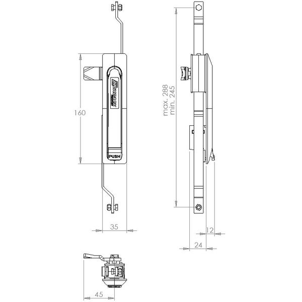 Mini-Swing handle with Push-button for WST image 2