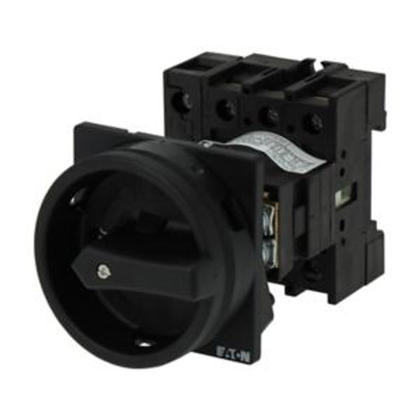 Main switch, P1, 40 A, rear mounting, 3 pole + N, STOP function, With black rotary handle and locking ring, Lockable in the 0 (Off) position image 3