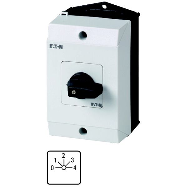 Step switches, T0, 20 A, surface mounting, 2 contact unit(s), Contacts: 4, 45 °, maintained, With 0 (Off) position, 0-4, Design number 8242 image 1