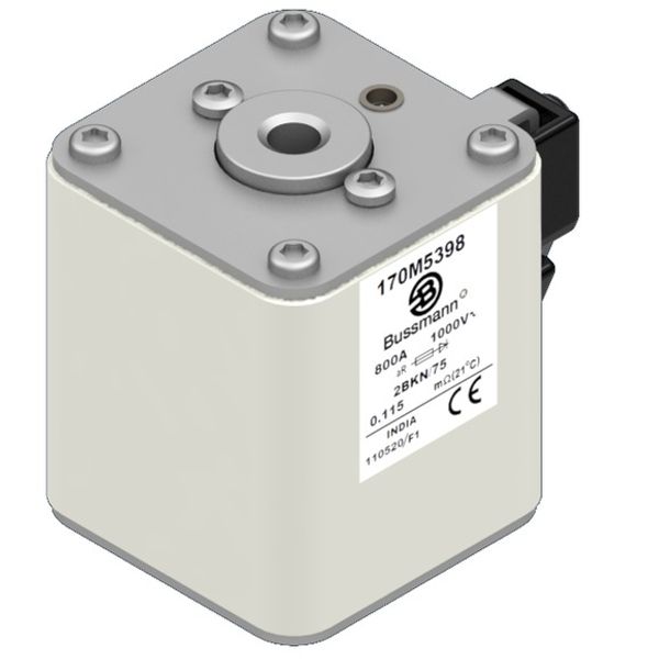 Fuse-link, high speed, 800 A, AC 1000 V, size 2, 61 x 75 x 77 mm, aR, IEC, UL, single indicator image 3