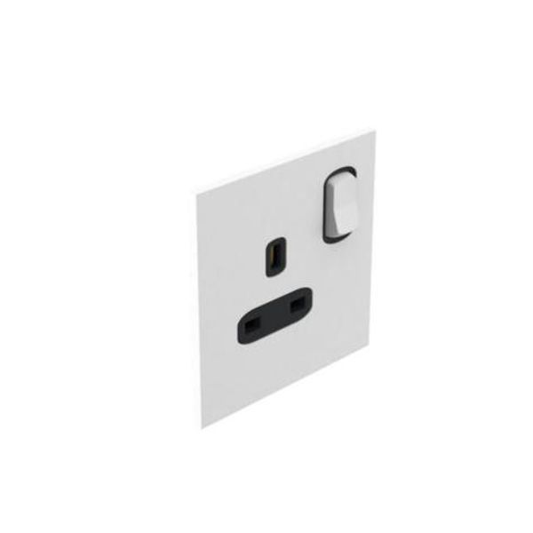 Art d'Arnould - 1 gang BS socket outlet 13 A-250V double pole switched Epure - Satin White image 1