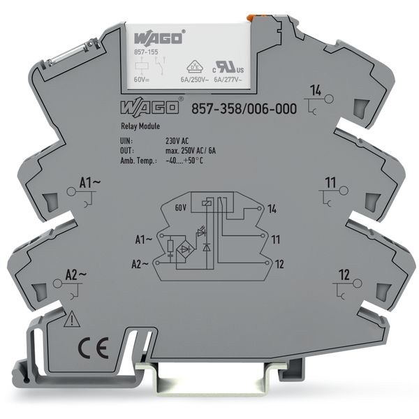 857-358/006-000 Relay module; Nominal input voltage: 230 VAC; 1 changeover contact image 2