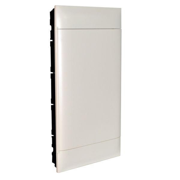 3X12M FLUSH CABINET WHITE DOOR EARTH + X NEUTRAL TERMINAL BLOCK FOR MASONRY WALL image 1