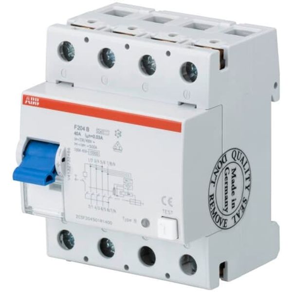 F204 B+ 100/0.3 Residual Current Circuit Breaker 4P B+ type 300 mA image 2