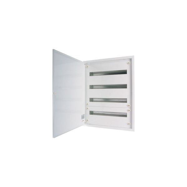 Complete flush-mounting/hollow wall slim distribution board, white, 24 SU per row, 3 rows, 100 mm mounting depth image 1