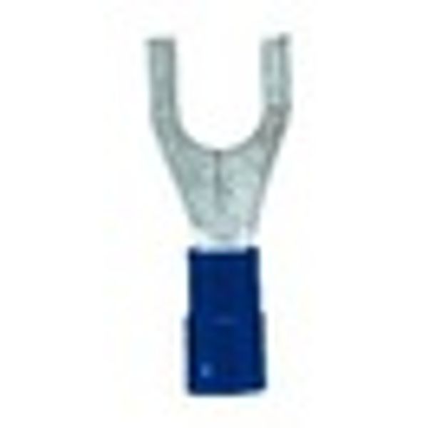 Fork crimp cable shoe, insulated, blue, 1.5-2.5mmý, M6 image 2