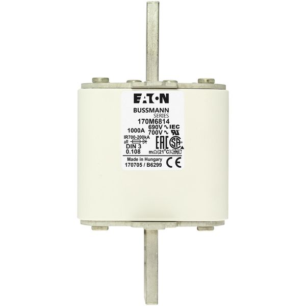 Fuse-link, high speed, 2500 A, AC 300 V, size 3, 92 x 140 x 52 mm, aR, IEC, single indicator image 8