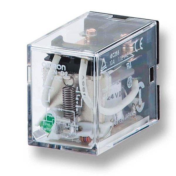 Relay, plug-in, DPDT (bifurcated), 5 A, diode, 24 VDC image 6