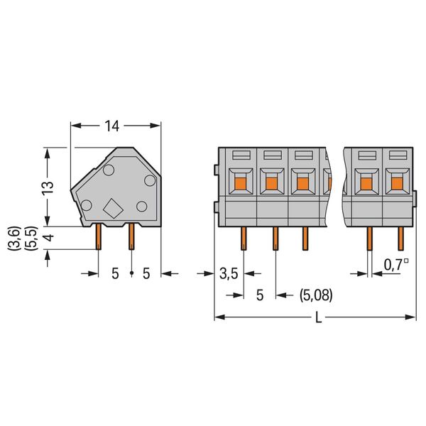 PCB terminal block 2.5 mm² Pin spacing 5/5.08 mm gray image 1