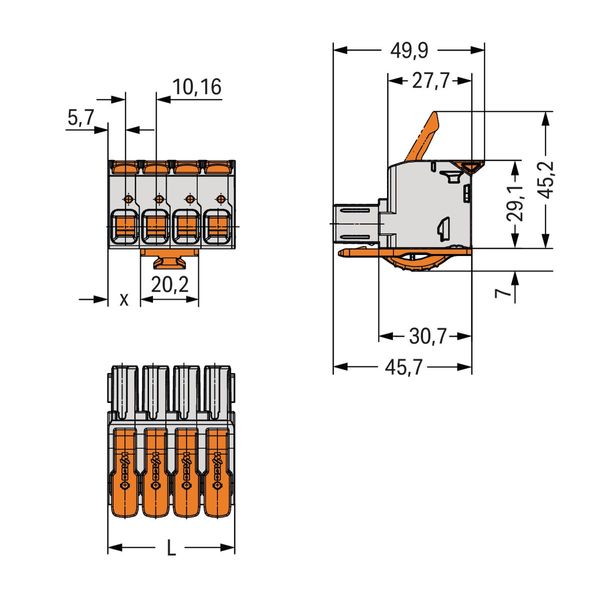 1-conductor female connector lever Push-in CAGE CLAMP® light gray image 6