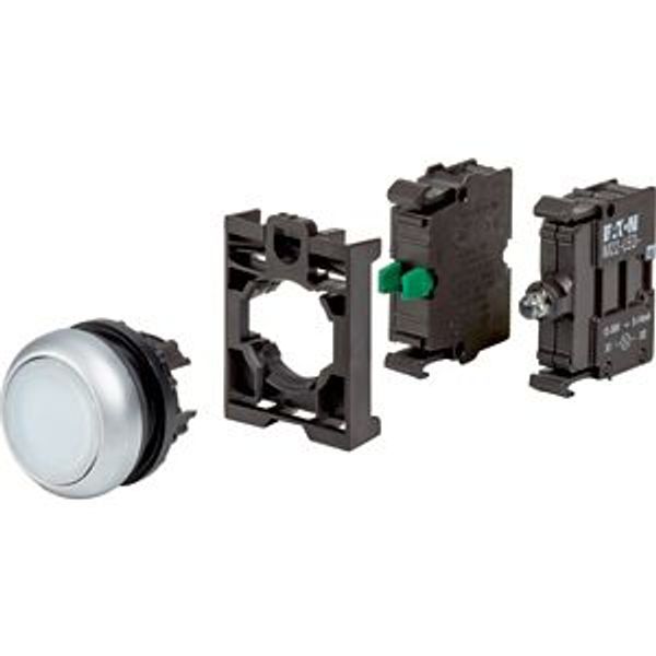 Illuminated pushbutton actuator, RMQ-Titan, flush, momentary, white, Blister pack for hanging image 2