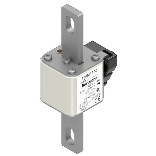 Fuse-link, high speed, 550 A, AC 690 V, compact size 1, 45 x 59 x 148 mm, aR, IEC, UL, single indicator image 2