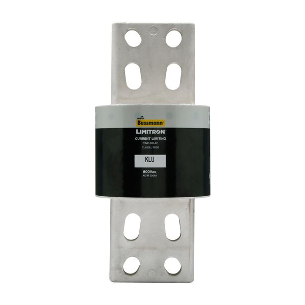 Eaton Bussmann series KLU fuse, 600V, 2500A, 200 kAIC at 600 Vac, Non Indicating, Current-limiting, Time Delay, Bolted blade end X bolted blade end, Class L, Bolt image 1