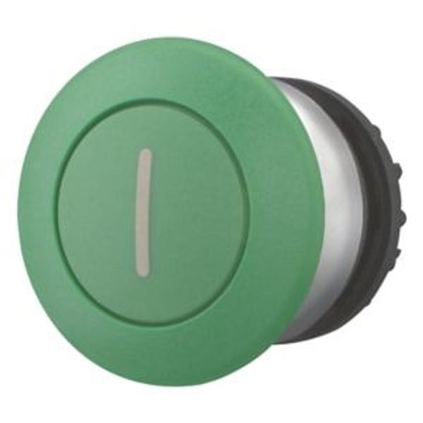 Mushroom actuator, RMQ-Titan, Mushroom, momentary, Mushroom green, green, inscribed, Bezel: titanium image 2