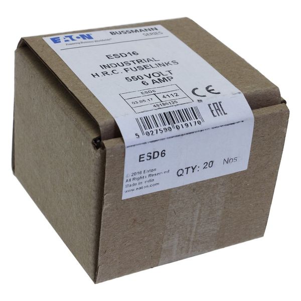 Fuse-link, low voltage, 6 A, AC 550 V, BS88/F2, 14 x 68 mm, gL/gG, BS image 23