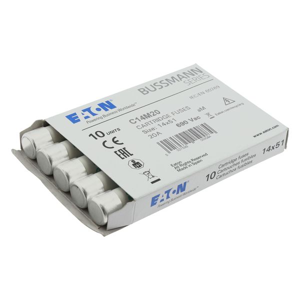 Fuse-link, LV, 20 A, AC 690 V, 14 x 51 mm, aM, IEC image 15