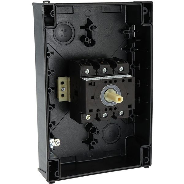 On-Off switch, P3, 63 A, surface mounting, 3 pole, with black thumb grip and front plate image 57