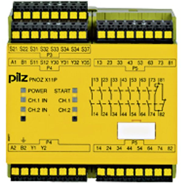 PNOZ X11P C 110-120VAC 7n/o 1n/c 2so image 1