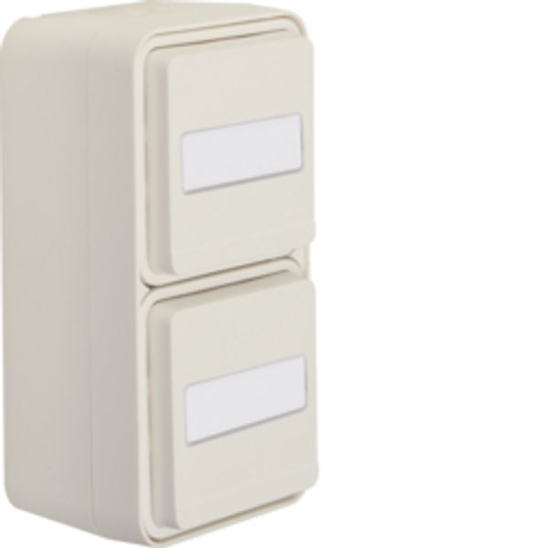 CUBYKO WALL SOCKET DOUBLE VERTICAL IP55 WHITE image 1